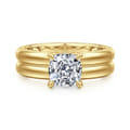 Robin - 14K Yellow Gold Cushion Cut Diamond Engagement Ring