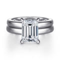 Robin - 14K White Gold Emerald Cut Diamond Engagement Ring