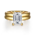 Robin - 14K Yellow Gold Emerald Cut Diamond Engagement Ring