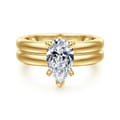 Robin - 14K Yellow Gold Pear Shape Diamond Engagement Ring