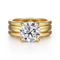 Giova - 14K Yellow Gold Round Diamond Engagement Ring