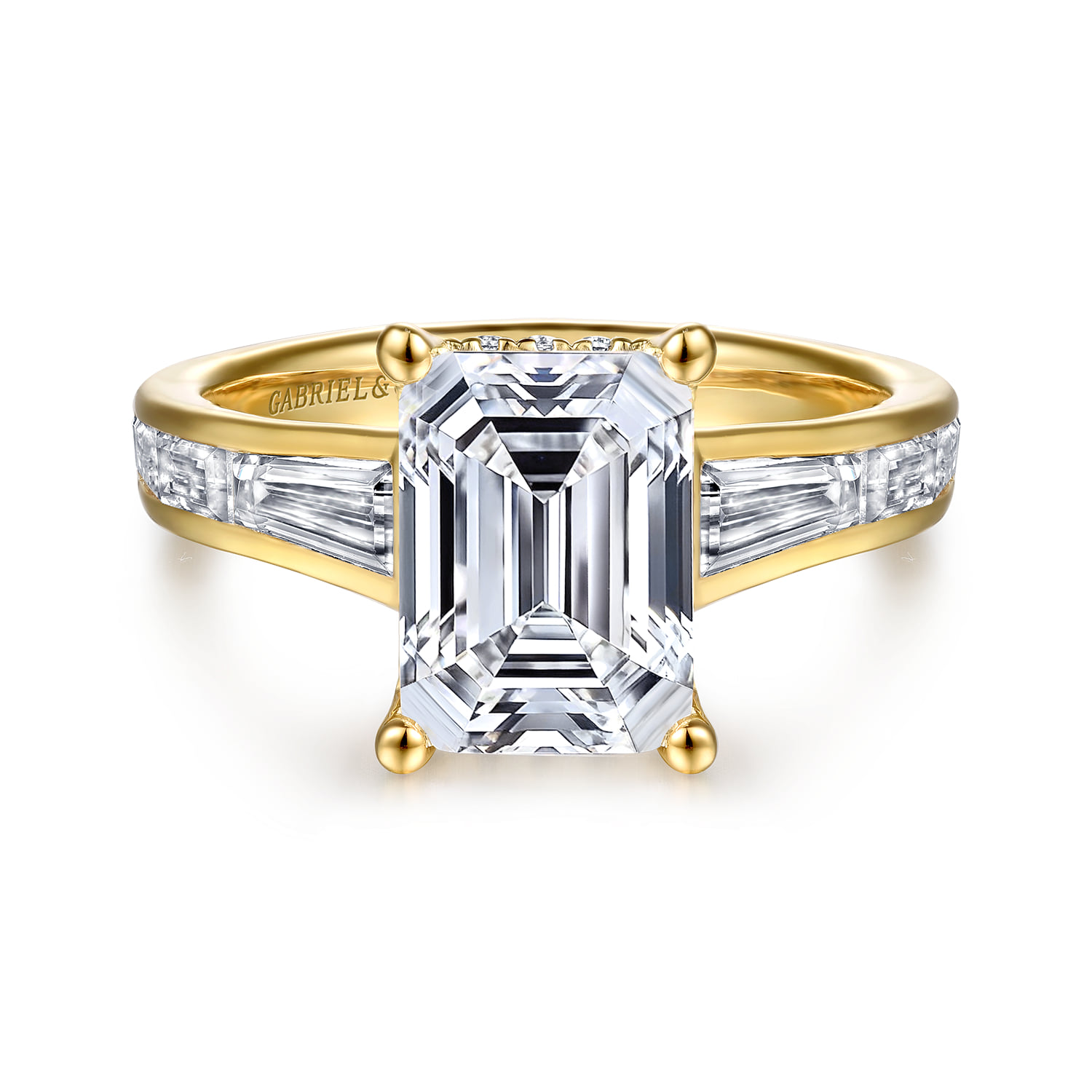 Channel set Baguette Diamond Engagement Ring