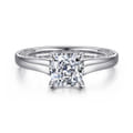 Rosey - 14K White Gold Cushion Cut Diamond Engagement Ring