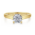 Rosey - 14K Yellow Gold Cushion Cut Diamond Engagement Ring