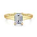 Rosey - 14K Yellow Gold Emerald Cut Diamond Engagement Ring