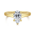 Rosey - 14K Yellow Gold Pear Shape Diamond Engagement Ring