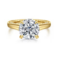 Rosey - 14K Yellow Gold Round Diamond Engagement Ring