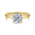 Rosey - 14K Yellow Gold Round Diamond Engagement Ring