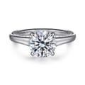 Rosey - 14K White Gold Round Diamond Engagement Ring