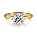 Rosey - 14K Yellow Gold Round Diamond Engagement Ring