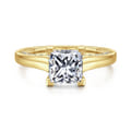Rosey - 14K Yellow Gold Princess Cut Diamond Engagement Ring