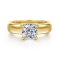 Reeve - 14K Yellow Gold Cushion Cut Diamond Engagement Ring