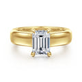 Reeve - 14K Yellow Gold Emerald Cut Diamond Engagement Ring
