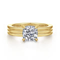 Sela - 14K Yellow Gold Cushion Cut Diamond Engagement Ring