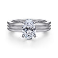 Sela - 14K White Gold Oval Diamond Engagement Ring