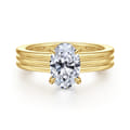 Sela - 14K Yellow Gold Oval Diamond Engagement Ring