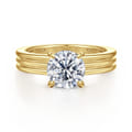Sela - 14K Yellow Gold Round Diamond Engagement Ring