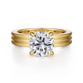 Sela - 14K Yellow Gold Round Diamond Engagement Ring