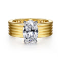 Cova - 14K White-Yellow Gold Oval Diamond Engagement Ring