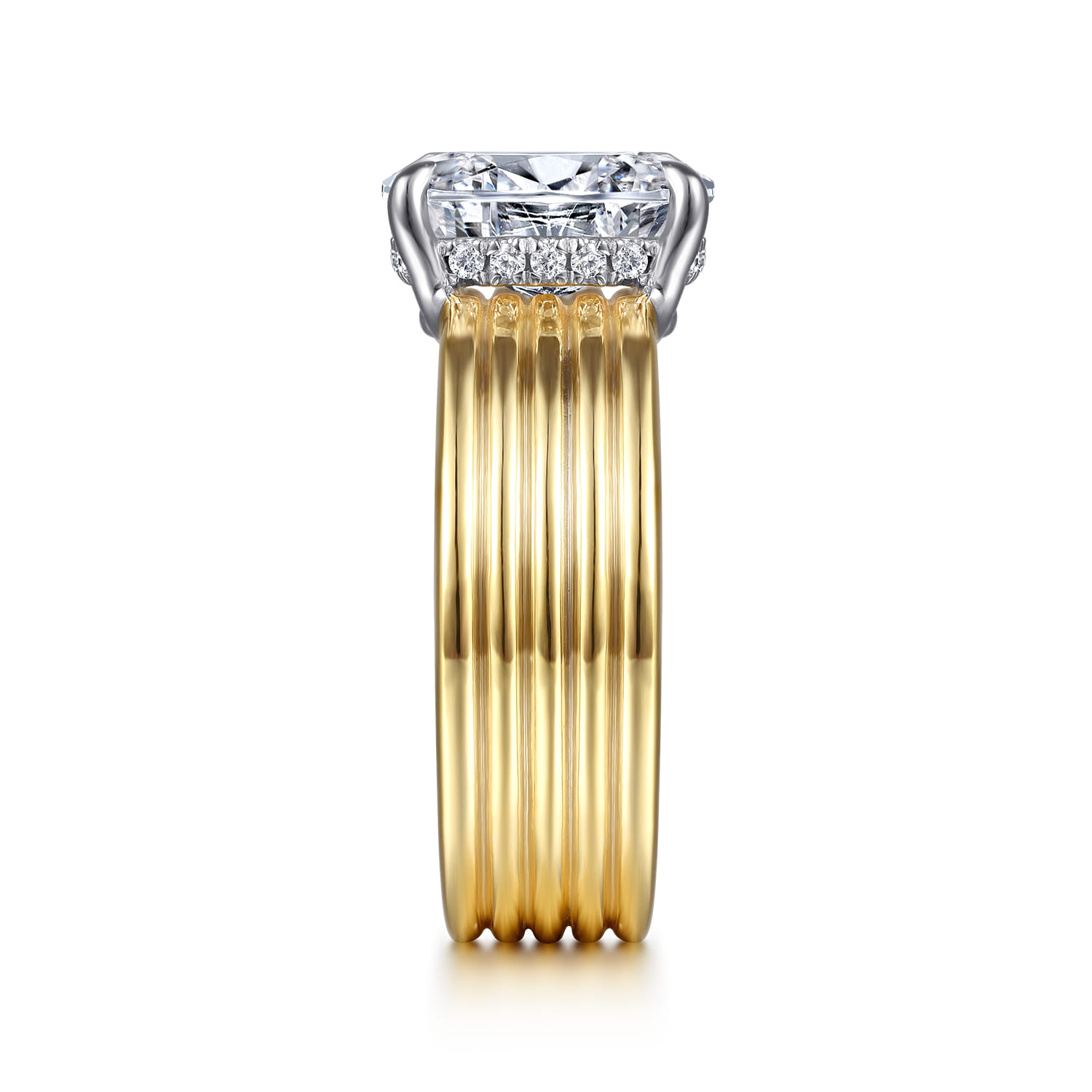 Oval Diamond Engagement Ring in 14K White/Yellow Gold, photograph 5