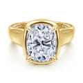 Ettie - 14K Yellow Gold Bezel Prong Elongated Cushion Diamond Engagement Ring