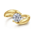 Bettie - 14K Yellow Gold Bypass Cushion Cut Diamond Engagement Ring