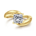 Bettie - 14K Yellow Gold Bypass Princess Cut Diamond Engagement Ring
