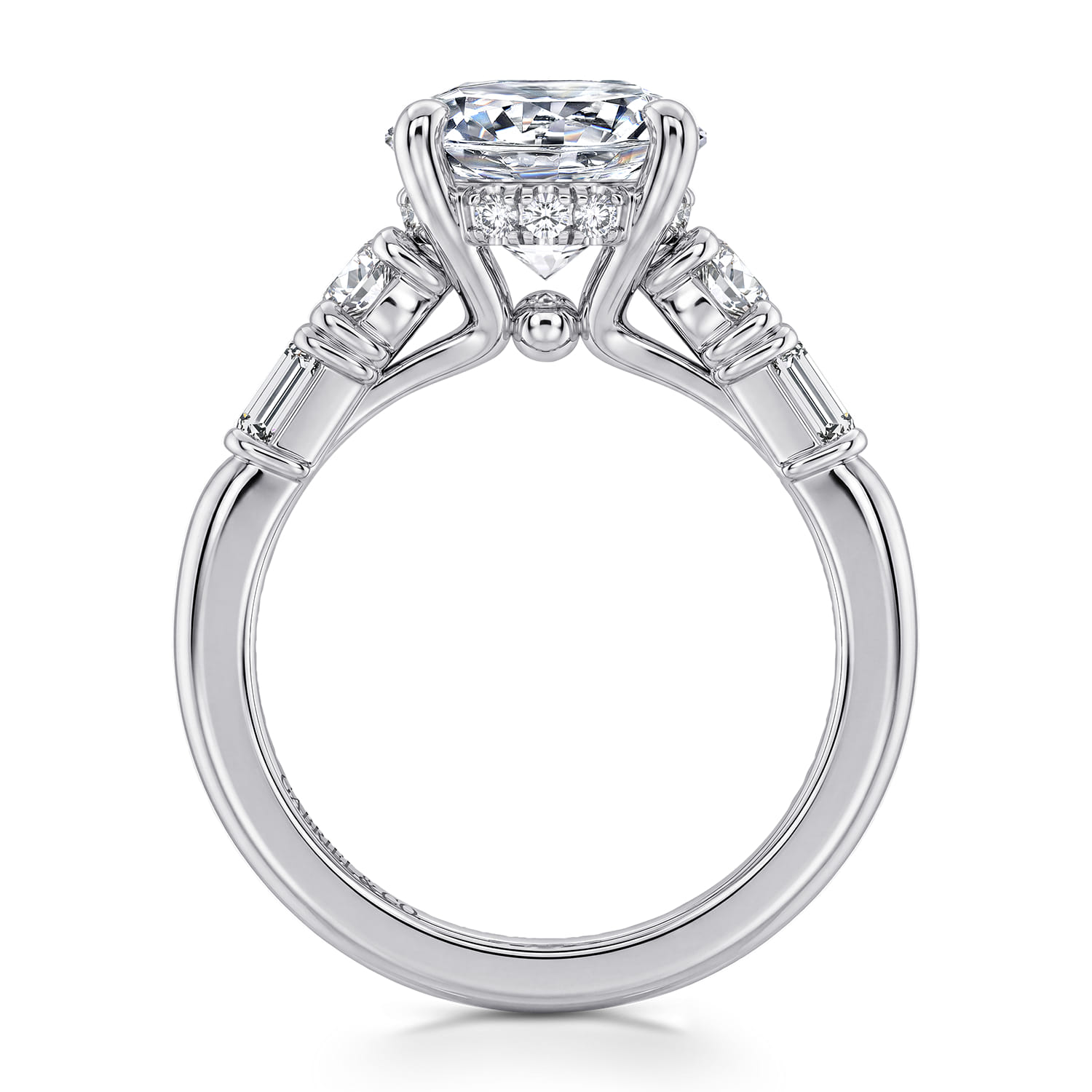 Round Diamond Engagement Ring in 14K White Gold, photograph 2