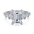 Genni - 14K White Gold Emerald Cut Diamond Engagement Ring