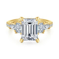 Genni - 14K Yellow Gold Emerald Cut Diamond Engagement Ring