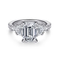 Genni - 14K White Gold Emerald Cut Diamond Engagement Ring