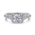 Taye - 14K White Gold Split Shank Cushion Cut Diamond Engagement Ring