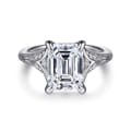 Taye - 14K White Gold Split Shank Emerald Cut Diamond Engagement Ring