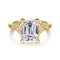 Taye - 14K Yellow Gold Split Shank Emerald Cut Diamond Engagement Ring