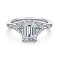 Taye - 14K White Gold Split Shank Emerald Cut Diamond Engagement Ring