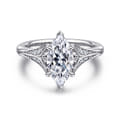 Taye - 14K White Gold Split Shank Marquise Shape Diamond Engagement Ring