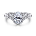 Taye - 14K White Gold Split Shank Oval Diamond Engagement Ring