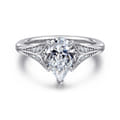 Taye - 14K White Gold Split Shank Pear Shape Diamond Engagement Ring
