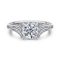 Taye - 14K White Gold Split Shank Round Diamond Engagement Ring