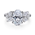 Willa - 14K White Gold Asymmetrical Burst Oval Diamond Engagement Ring