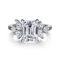Caye - 14K White Gold Emerald Cut Diamond Engagement Ring
