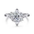 Caye - 14K White Gold Marquise Shape Diamond Engagement Ring