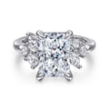 Caye - 14K White Gold Radiant Cut Diamond Engagement Ring