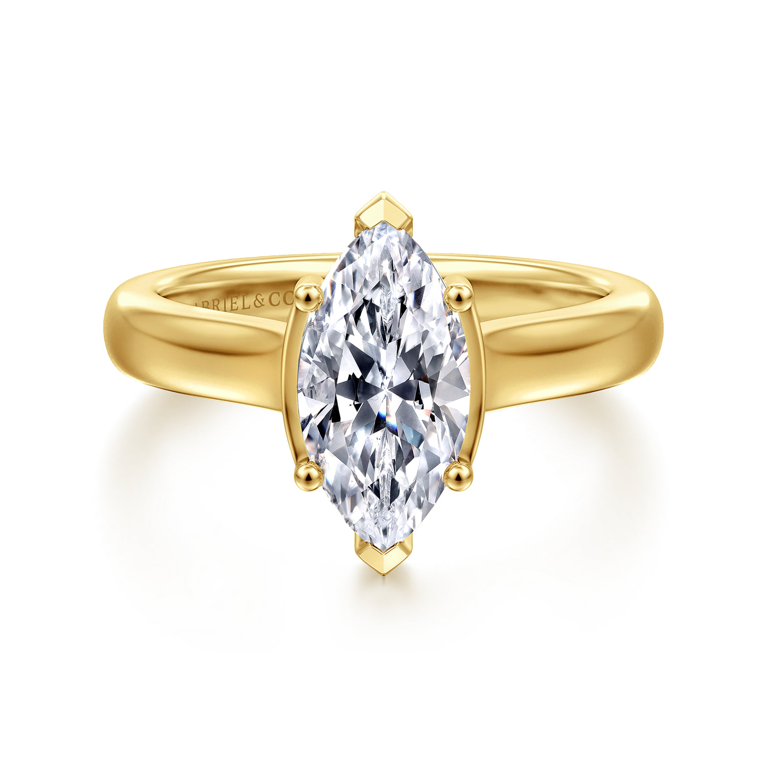 Half Bezel Diamond Engagement Ring