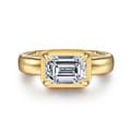 Uva - 14K Yellow Gold Emerald Cut Diamond Engagement Ring