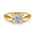 Raven - 14K Yellow Gold Cushion Cut Diamond Engagement Ring