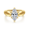 Raven - 14K Yellow Gold Marquise Shape Diamond Engagement Ring