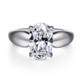 Raven - 14K White Gold Oval Diamond Engagement Ring
