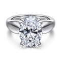 Raven - 14K White Gold Oval Diamond Engagement Ring