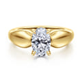 Raven - 14K Yellow Gold Oval Diamond Engagement Ring